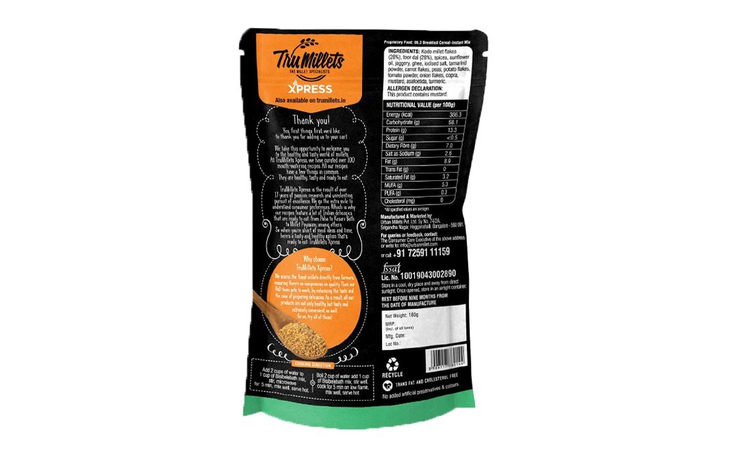 TruMillets Millet Pongal    Pack  180 grams